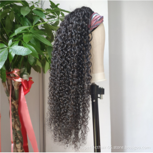 Dropship Unprocessed Brazilian Hair Cuticle Aligned Straight Headband Wig Kinky Curly Virgin Human Natural Hair Wigs